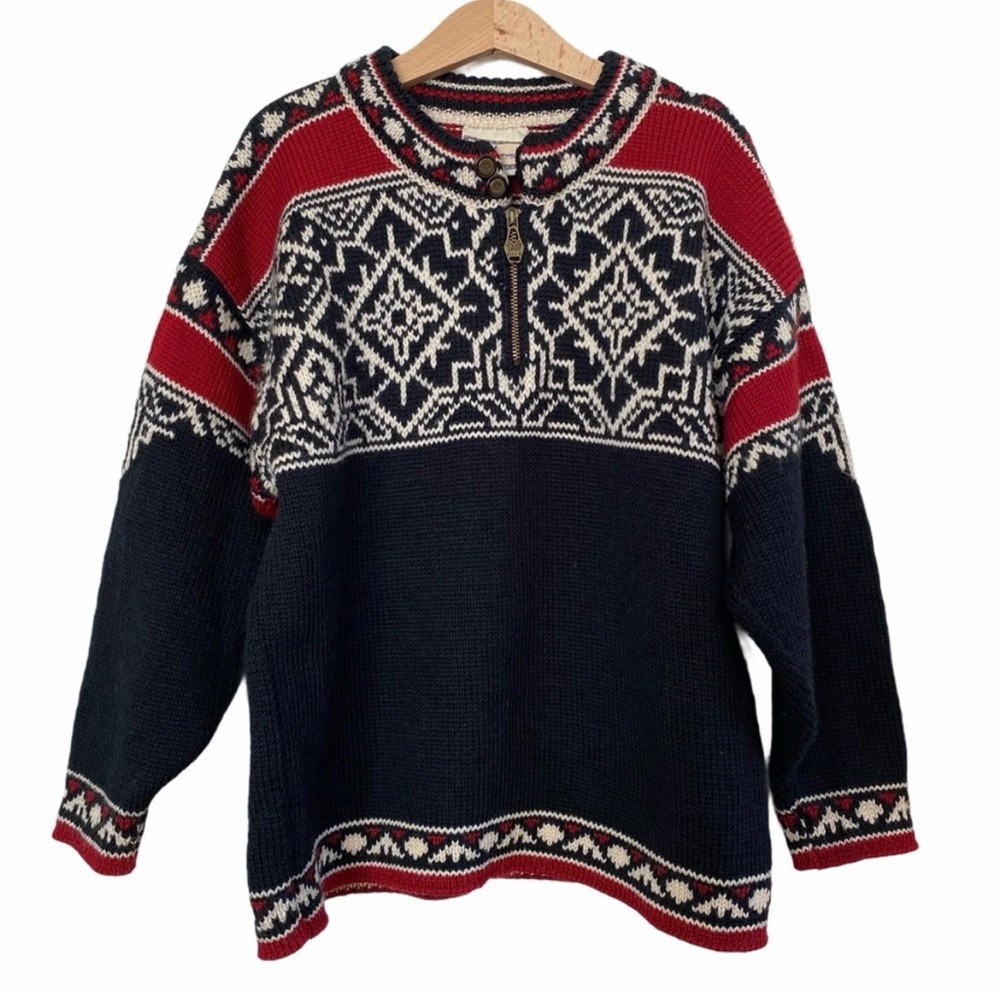 Dale of Norway Wool Pullover Half-Zip Sweater